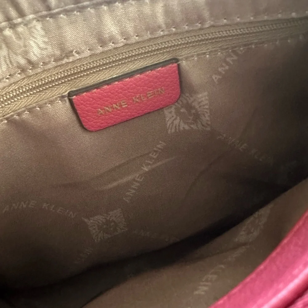 Anne Klein Pink Satchel with Gold-Tone Hardware